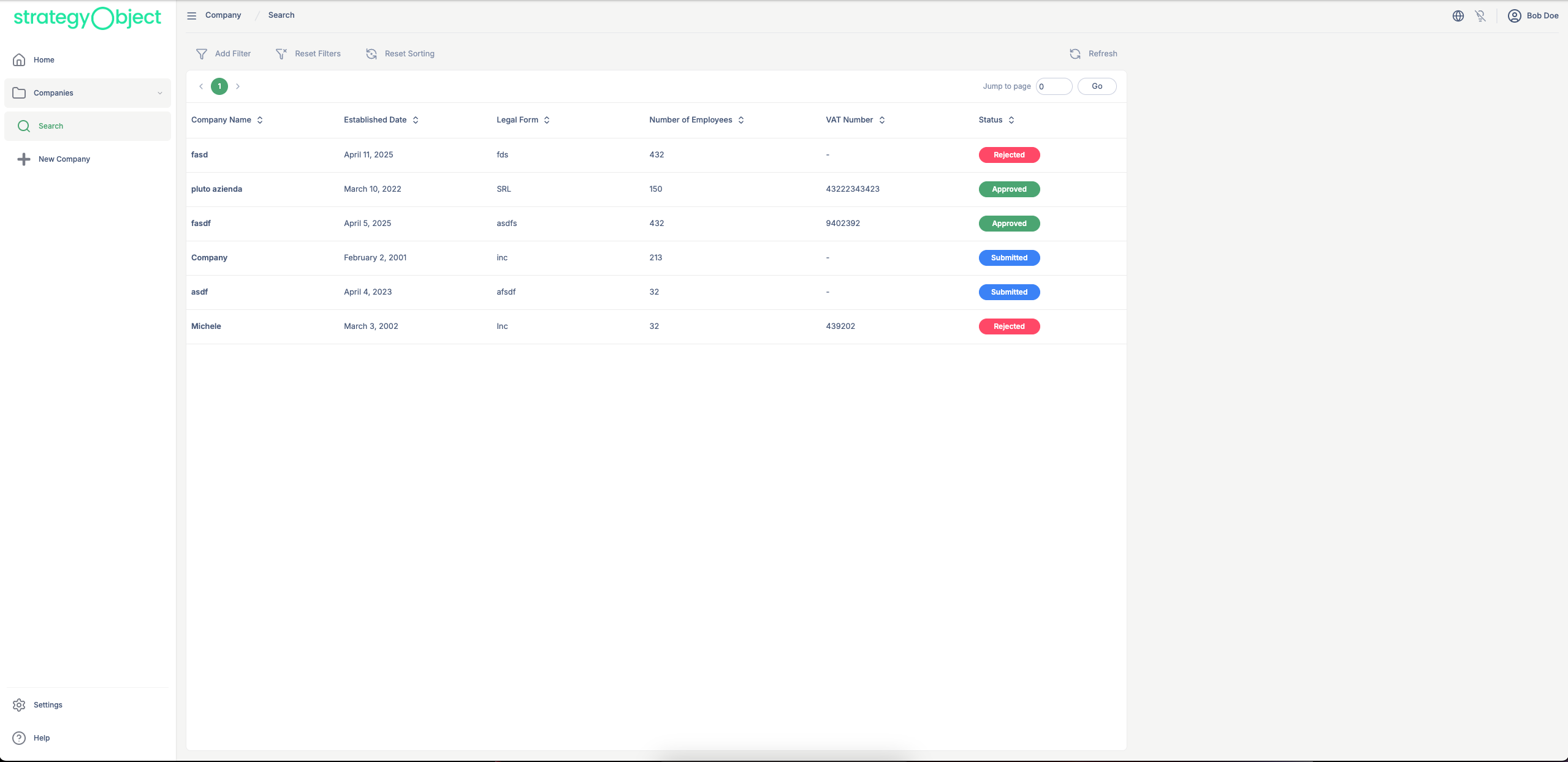 Search Table